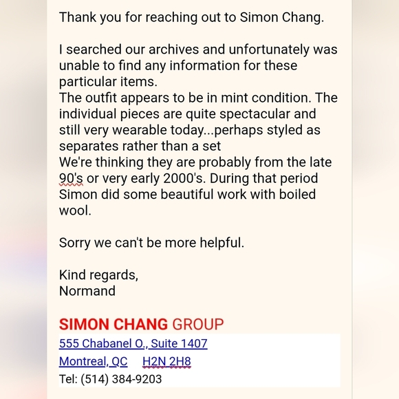 Simon Chang Vintage Designer Avant Garde Wool Skirt & Sweater Set Purple Sz L - Picture 15 of 17